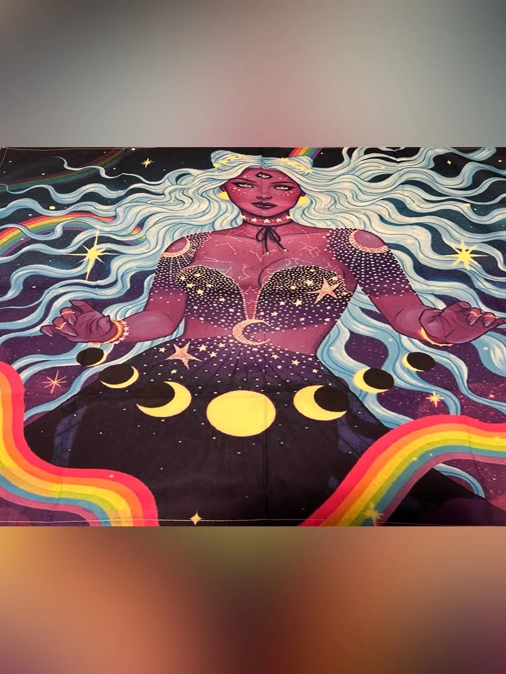 Sold New tapestry woman goddess here third eye home wall decor gift her moon